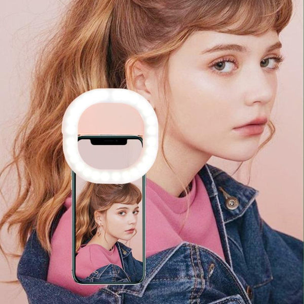 Rechargeable Clip On Selfie Light For Mobile Phones Blue Audio And Video Accessory Selfie Lights