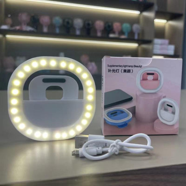 Rechargeable Clip On Selfie Light For Mobile Phones Blue Audio And Video Accessory Selfie Lights
