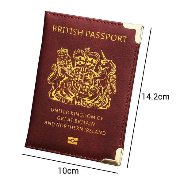 Dark Blue Leather Passport Cover With Metal Feet Other Travel Accessories
