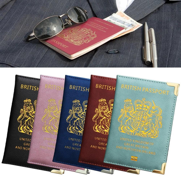 Dark Blue Leather Passport Cover With Metal Feet Other Travel Accessories