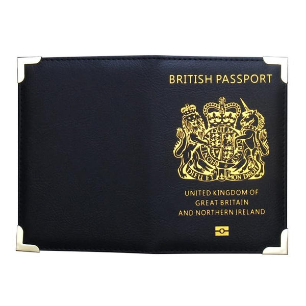 Dark Blue Leather Passport Cover With Metal Feet Other Travel Accessories