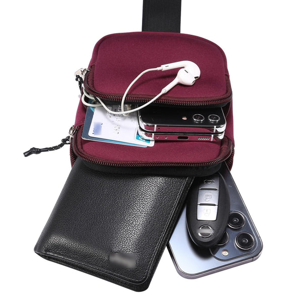 Universal Nylon Chest Bag For 5.5 Inch 7.2 Phones Fashionable And Functional Green Bags