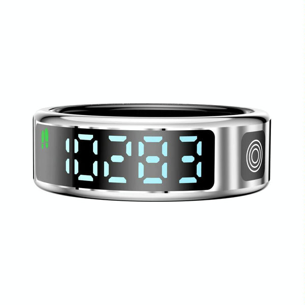 Smart Ring Hand Gestures Health Monitoring Sports Modes Size 12 Silver Activity Trackers