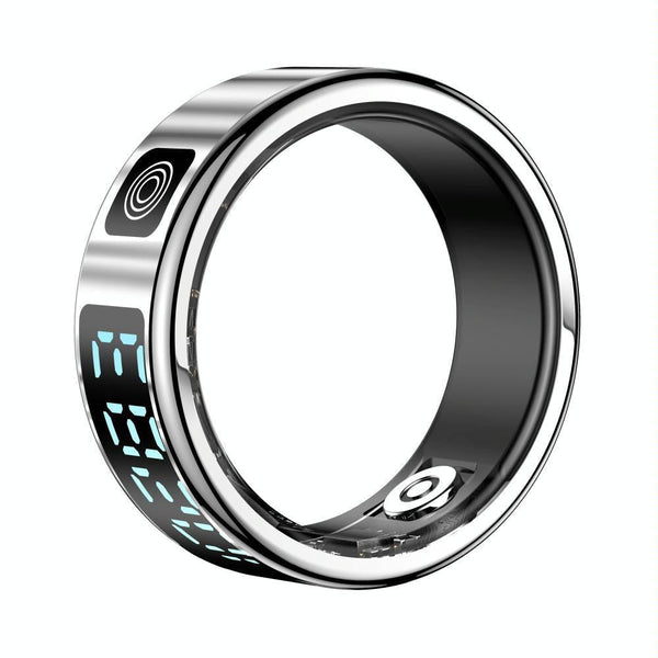 Smart Ring Hand Gestures Health Monitoring Sports Modes Size 12 Silver Activity Trackers