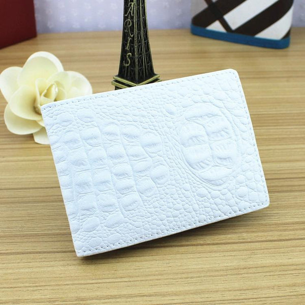 Universal Crocodile Pattern Driver License Cover With Card Slot White Wallets