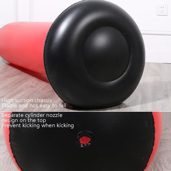 Vertical Inflatable Non Tumbler Boxing Column Height 160 Cm Black Punching Bags