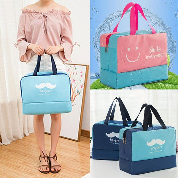 Travel Bag Waterproof Oxford Cloth Blue Smiley Face Other Luggage