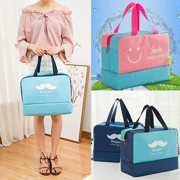 Travel Bag Waterproof Oxford Cloth Blue Smiley Face Other Luggage