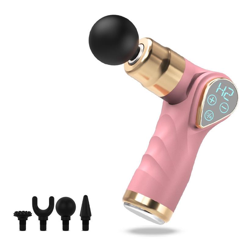 Pink Gold Compact Lcd Muscle Massager With Mini Fascia Gun Massagers