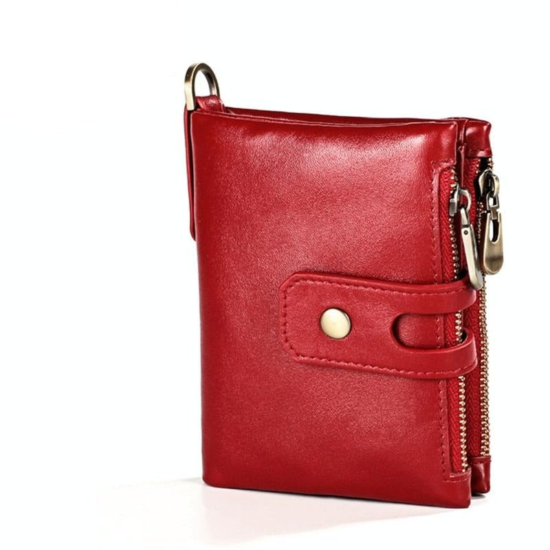 Rfid Leather Mens Wallet With Card Holder Red Wallets