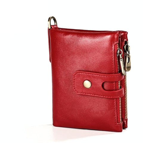 Rfid Leather Mens Wallet With Card Holder Red Wallets
