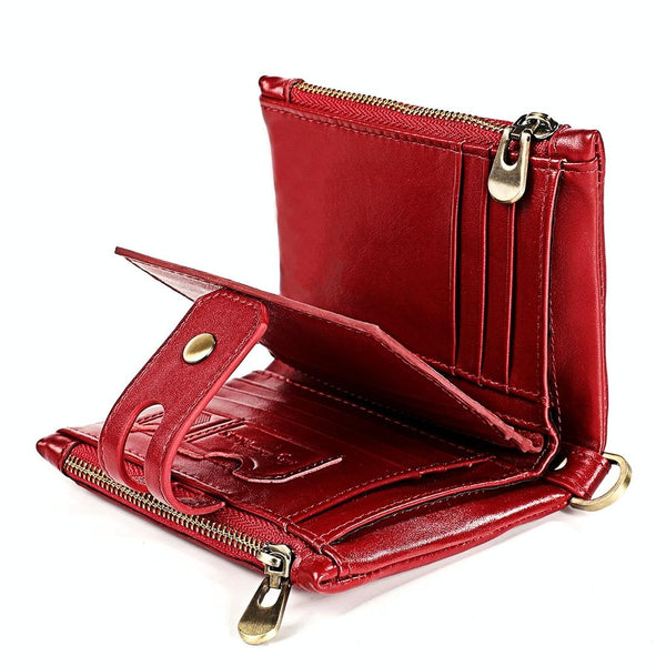 Rfid Leather Mens Wallet With Card Holder Red Wallets