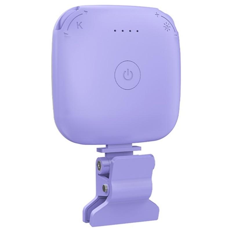 Purple Mini Clip On Led Fill Light For Video Conferencing And Live Streaming Selfie Lights