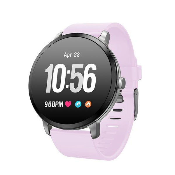 Real Time Heart Rate Blood Pressure Monitor Multi Sport Mode Breathing Light Smart Watch For Android Ios Phone Pink Silicone Smart Watches