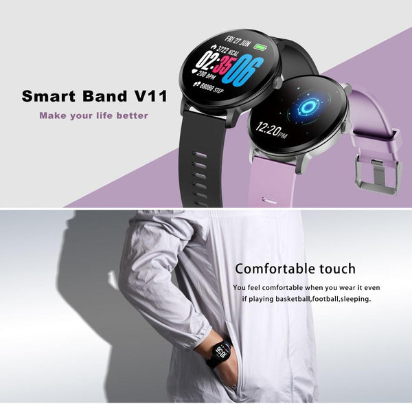 Real Time Heart Rate Blood Pressure Monitor Multi Sport Mode Breathing Light Smart Watch For Android Ios Phone Pink Silicone Smart Watches