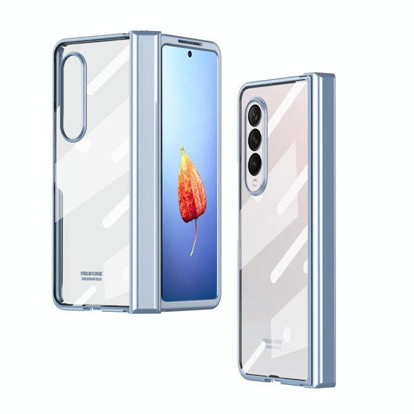 For Samsung Galaxy Z Fold4 5G Full Body Hinge Case Electroplated Silver Cases Covers & Skins