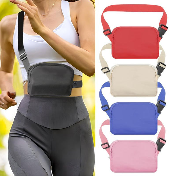 Waterproof Nylon Chest Bag For Outdoor Sports Running Mobile Phone Pocket White Bags
