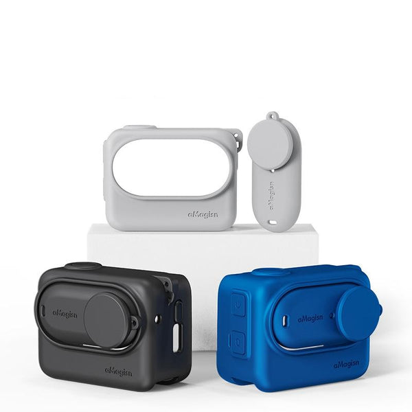 Amagisn Silicone Body Cover For Insta360 Go With Lanyard Grey Camera Cases Bags & Covers