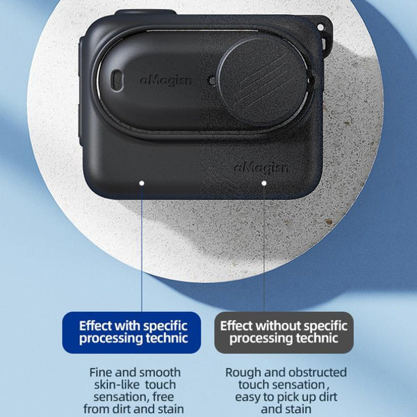 Amagisn Silicone Body Cover For Insta360 Go With Lanyard Grey Camera Cases Bags & Covers