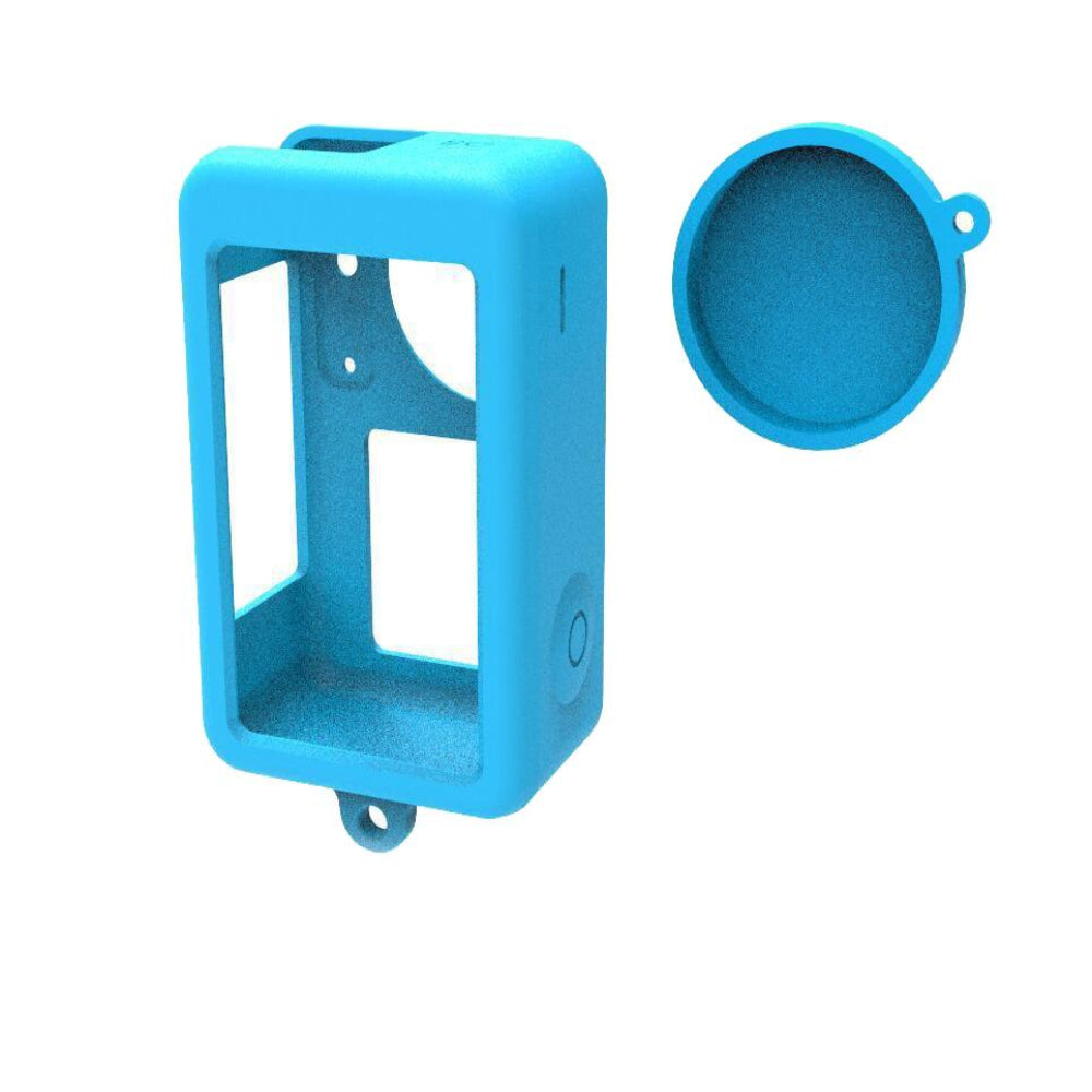 Protective Silicone Case With Lens Cap For Dji Action 3 In Blue Colour Camera Cases Bags & Covers