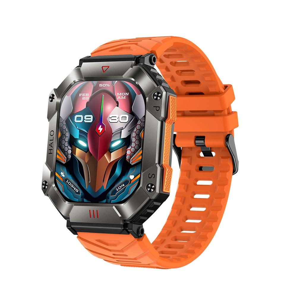 2.0" Bt5.1 Ip67 Sport Smartwatch With Call Sleep O2 Hr Bp Monitor Black + Orange Smart Watches