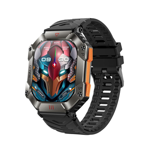2.0" Bt5.1 Ip67 Sport Smartwatch With Call Sleep O2 Hr Bp Monitor Black + Orange Smart Watches