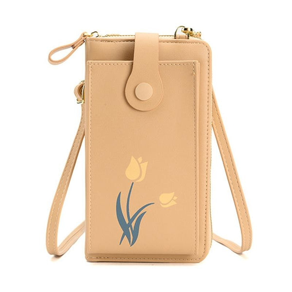 Floral Single Shoulder Cell Phone Bag For Women Apricot Women's Bags & Handbags