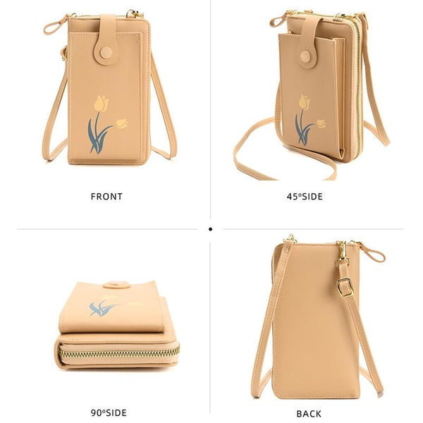 Floral Single Shoulder Cell Phone Bag For Women Apricot Women's Bags & Handbags