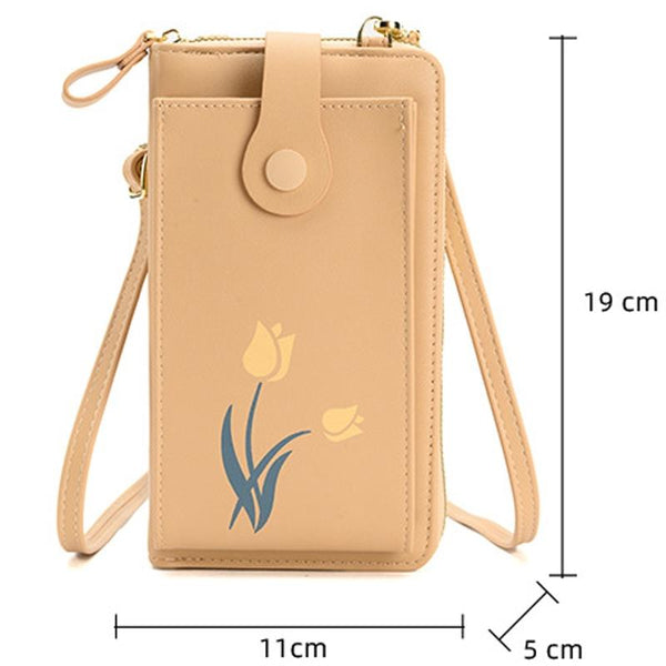 Floral Single Shoulder Cell Phone Bag For Women Apricot Women's Bags & Handbags