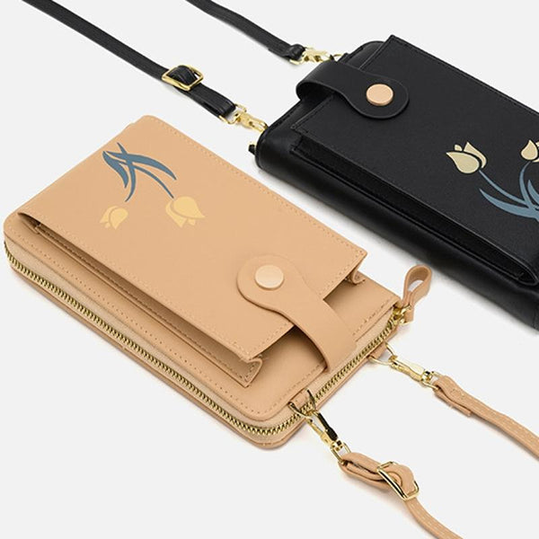 Floral Single Shoulder Cell Phone Bag For Women Apricot Women's Bags & Handbags