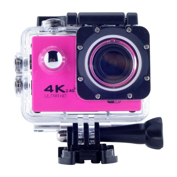 Waterproof 4K Action Camera For Cycling And Diving_Dark Pink Digital Cameras