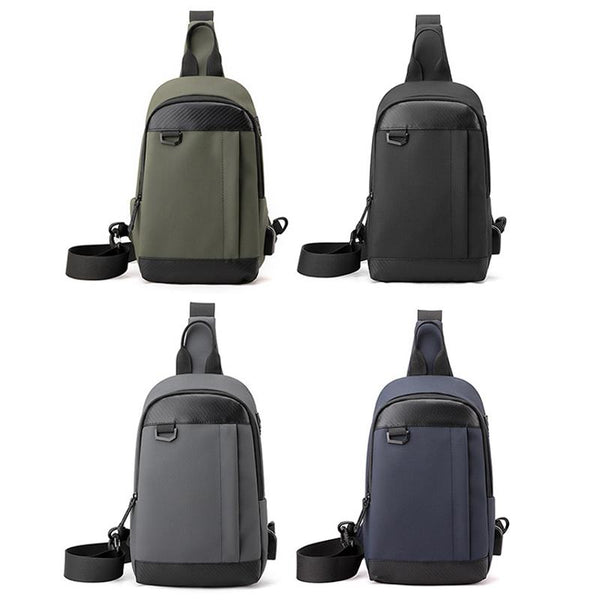 Waterproof Men Chest Bag Multifunctional Shoulder Crossbody For Riding And Casual Use Dark Blue Bags