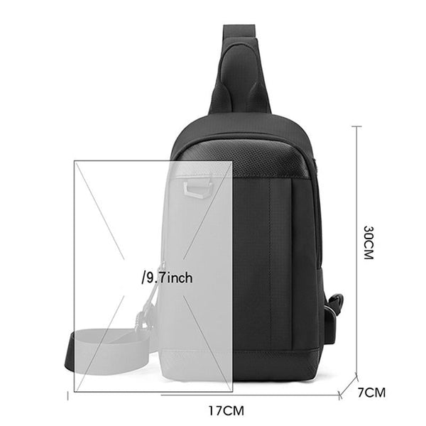 Waterproof Men Chest Bag Multifunctional Shoulder Crossbody For Riding And Casual Use Dark Blue Bags