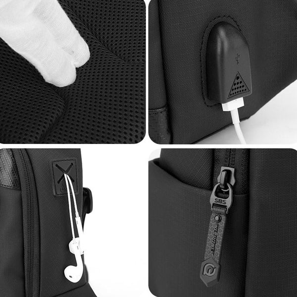 Waterproof Men Chest Bag Multifunctional Shoulder Crossbody For Riding And Casual Use Dark Blue Bags