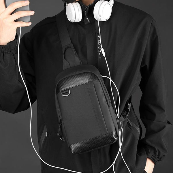 Waterproof Men Chest Bag Multifunctional Shoulder Crossbody For Riding And Casual Use Dark Blue Bags