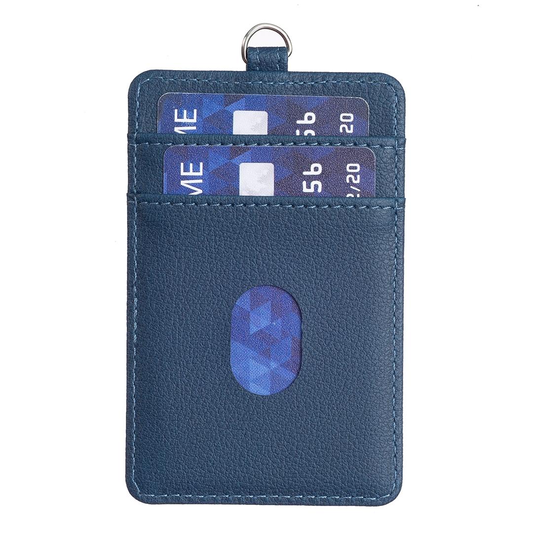 Vertical Id Card Bag And Lanyard Blue Id & Document Holders