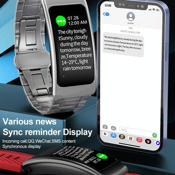 1.14" Silicone Band Waterproof Smart Watch Detachable Earphone Bluetooth Call Black Silver Smart Watches