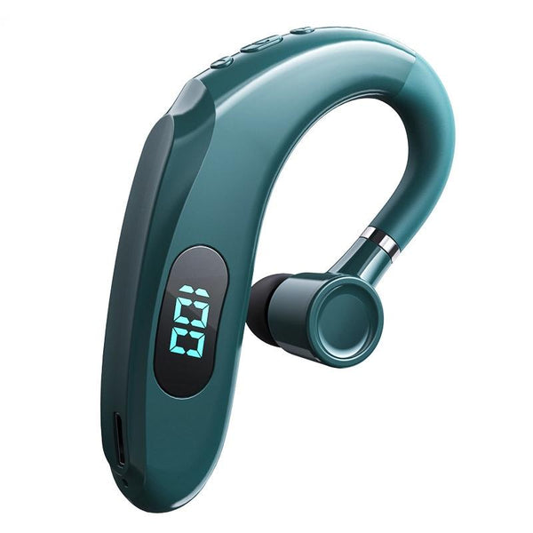 Q20 Bluetooth 5.2 Business Digital Display Sports Earhook Stereo Earphone Green Earbuds