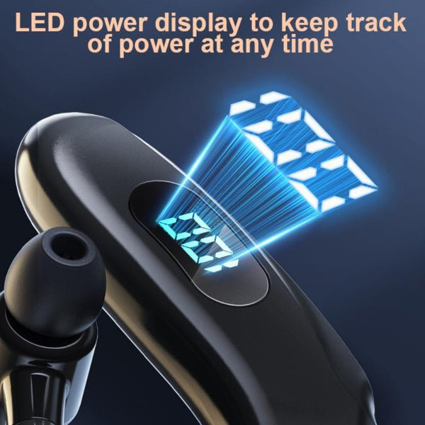 Q20 Bluetooth 5.2 Business Digital Display Sports Earhook Stereo Earphone Green Earbuds