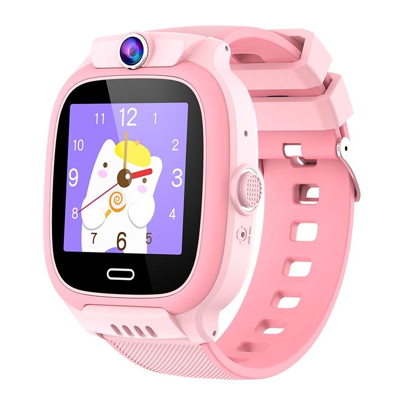 1.44 Inch 4G Video Call Waterproof Smart Children Phone Watch With Sos Function Pink Smart Watches