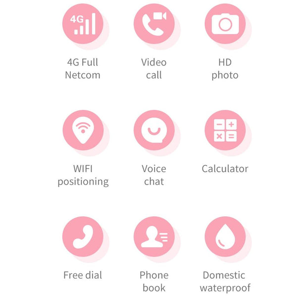1.44 Inch 4G Video Call Waterproof Smart Children Phone Watch With Sos Function Pink Smart Watches