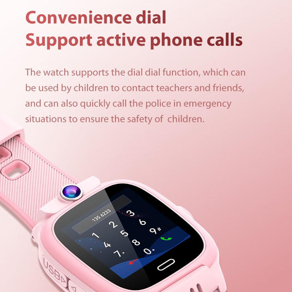 1.44 Inch 4G Video Call Waterproof Smart Children Phone Watch With Sos Function Pink Smart Watches