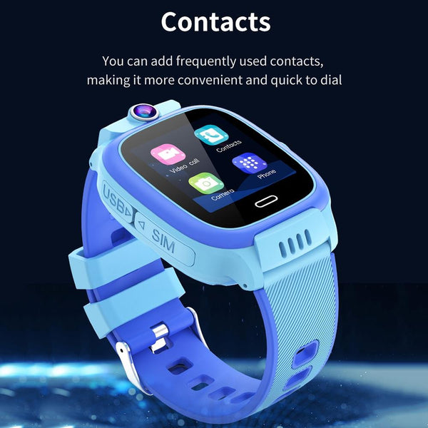 1.44 Inch 4G Video Call Waterproof Smart Children Phone Watch With Sos Function Pink Smart Watches