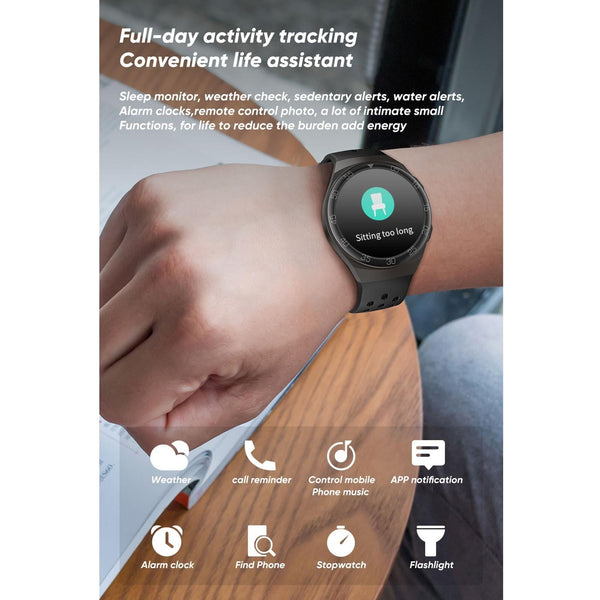 1.28 Inch Ips Screen Bluetooth 5.0 Ip67 Waterproof Smart Watch Black Smart Watches