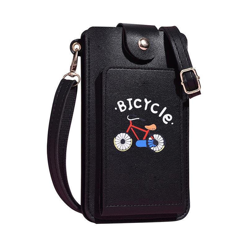 Printed Mini Shoulder Bag With Card Holder Black Women's Bags & Handbags