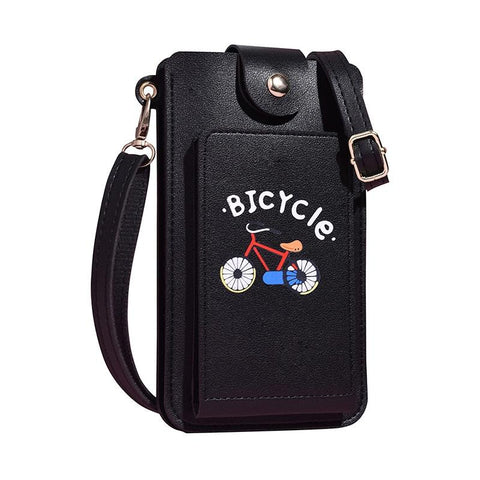 Printed Mini Shoulder Bag With Card Holder Black Women's Bags & Handbags