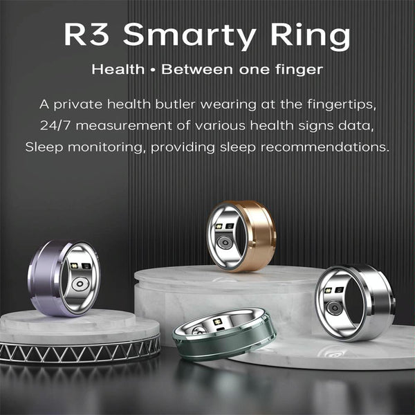 Smart Ring With Heart Rate Blood Oxygen And Sleep Monitoring Size 20 Blue Activity Trackers