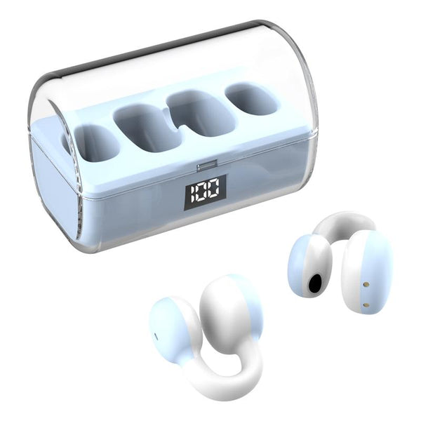 Ear Clip Type Sound Conduction Concept Bluetooth Earphone Digital Display Charging Case Earbuds