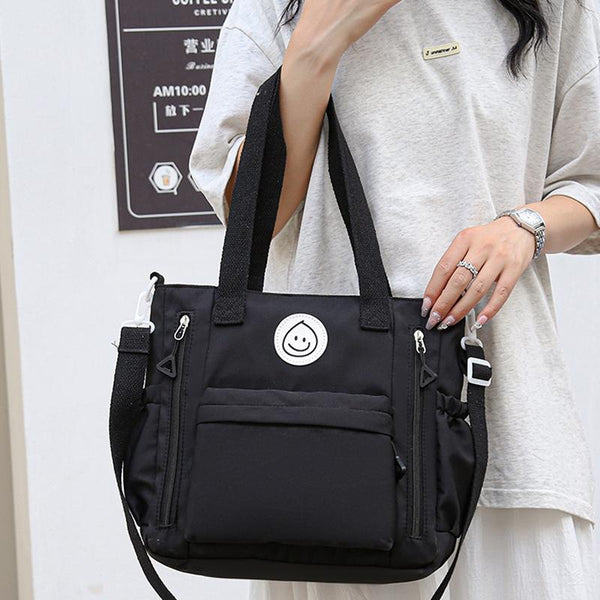 Versatile Contrast Shoulder Bag For Students White Blue Women's Bags & Handbags