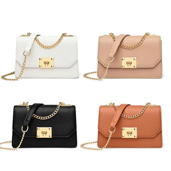 Small Square Flap Lock Crossbody Bag For Women Black Women's Bags & Handbags